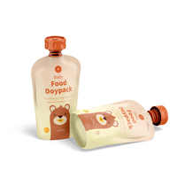 Pochette souple personnalisée en PET de qualité alimentaire pour aliments pour bébés, sans BPA, avec bec verseur, pour purée de fruits, jus, soda, couleur personnalisée