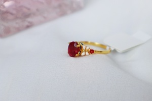 Compromiso de compromiso Rose Garnet Ring Vintage Timeless Anillos apilables para mujer Plata esterlina - Product Image 2