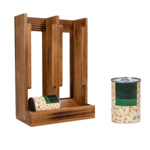 Estante de Almacenamiento de Madera de Varias Capas, Estante Rectangular de 4 Niveles, Organizador de Alimentos para Cocina, Color Retro, Madera Maciza - Product Image 5