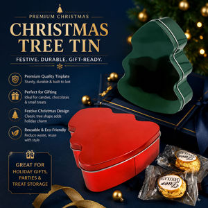JYB Custom Glossy <strong>Christmas</strong> Tree Shaped <strong>Tin</strong> Box Festive Food Packaging Tinplate Container <strong>for</strong> Chocolate Candy Cookie <strong>Biscuit</strong> - Product Image 1