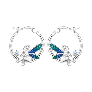 Pendientes de aro de cobre blanco de alta gama, originales y de moda, para mujer, gran éxito de ventas - Product Image 1