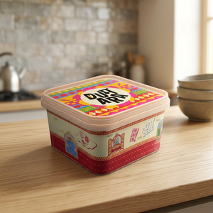ภาชนะบรรจุอาหาร PET Square IML เกรดอาหาร ความจุ 1000 กรัม พร้อมฝาปิด สำหรับเก็บนมและไอศกรีม ขายส่ง - Product Image 2