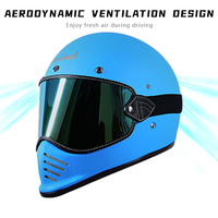 Nouveau casque de moto intégral en fibre de verre, style rétro, à libération rapide, certifié DOT, pour la course et la sécurité routière, toutes saisons, haute performance