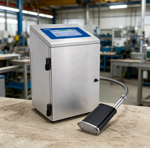 Impresora de inyección de tinta de caracteres grandes 130B-KN32L IP65 DOD, 32 puntos, 4 líneas, encriptada con limpieza automática para sacos de cemento - Product Image 1