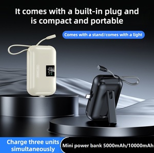 TJ15ชาร์จ3A เร็วขนาด18W/20W/22.5W 5000mAh 10000mAh ธนาคารพลังงานโปร่งใสขนาดเล็กจอแสดงผลดิจิ<span class=keywords><strong>ต</strong></span>อลสาย2in1ใน<span class=keywords><strong>ต</strong></span>ัว - Product Image 3