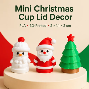 Decoraciones Impresas en 3D para Tapas de Tazas de Café Navideñas, Muñeco de Nieve, Santa Claus, Árbol de Navidad, Mini Adornos para Cafeterías y Ocasiones Festivas - Product Image 2