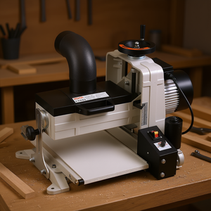 Ponceuse à tambour Vevor 10 pouces à double moteur, 1 CV, 1725 tr/min, vitesse variable, machine de travail du bois de table pour la fabrication d'armoires - Product Image 2