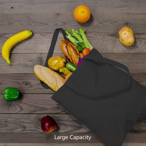 Custom Thin Thick Black Reusable Sublimation Full Color Printed Shoulder Strap Long Handle Medium Size <b>Canvas</b> <b>Tote</b> Bags Custom - Product Image 2