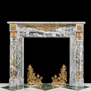 Art Deco Marble <strong>Fireplace</strong> Marble <strong>Fireplace</strong> <strong>Tv</strong> <strong>Unit</strong> Design Free Standing Marble <strong>Fireplaces</strong> Mantel - Product Image 1