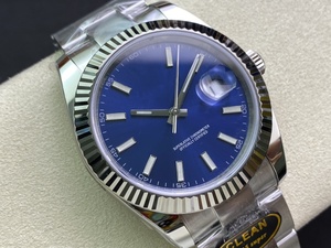 Montre mécanique de luxe de qualité supérieure, bicolore, étanche, 41 mm, acier CFactory 904l, 3235, 126-334, bracelet bleu - Product Image 2