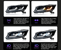 33101-TB0-H11 Fits the 08-13 Model for Honda Accord Generation with LED Lens Headlights Daytime Running Lights and Turn Signals