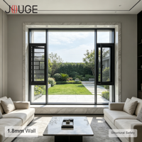 Fenêtre extérieure moderne JOUGE à double chasse en aluminium, série 120, alliage 6060-T66, rupture de pont thermique 44 mm pour chantier de construction en hauteur