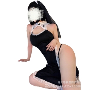 Lencería Sexy, Disfraz de <span class=keywords><strong>Monja</strong></span>, Uniforme Cheongsam, Tentación, Coqueteo, Pasión, Qqny - Product Image 5