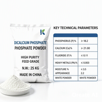 HONGSEN Minéraux de qualité alimentaire Calcium Hydrogène Phosphate DCP Oligo-éléments 600-1250 Mesh Poudre blanche Croissance saine 18%