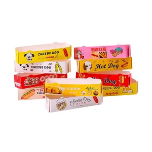 Ucuz fiyat gıda sınıfı <span class=keywords><strong>Hot</strong></span> <span class=keywords><strong>Dog</strong></span> kağıt tutucu özel baskı kore mısır köpek tepsi Logo baskılı beyaz karton Hotdog kağıt tepsiler - Product Image 5