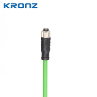 Connecteur Circulaire KRONZ M12 Haute Flexibilité Blindé pour Caméra Industrielle, Câble Ethernet Gigabit, Connecteurs de Capteur 8 Broches X-Coding