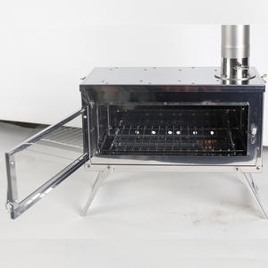 Four <span class=keywords><strong>de</strong></span> tente portable randonnée en plein air poêle à bois entièrement démonté pour chauffer four <span class=keywords><strong>de</strong></span> Camping en acier inoxydable avec cheminée - Product Image 4