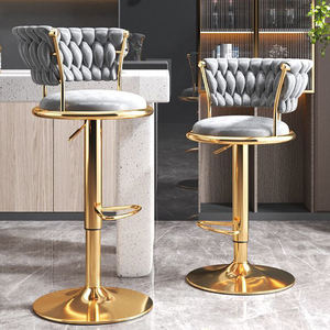 Tabouret de bar pivotant réglable en hauteur de style luxe léger K pour usage commercial, idéal pour la maison, les salons et les bureaux de caisse - Product Image 1