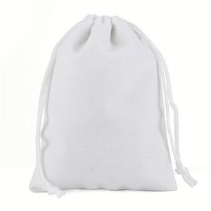 Sac de rangement à cordon de serrage de petite taille sur mesure, en tissu velours coloré, pochette à bijoux - Product Image 3