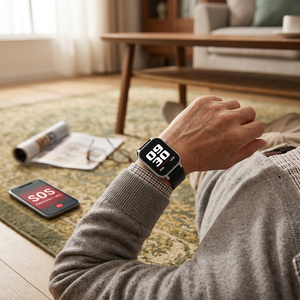 Wonlex CT20S <span class=keywords><strong>Smartwatch</strong></span> 4G per Anziani con Ampio Schermo e Rilevamento Cadute, Orologio Intelligente RTOS per Anziani, SOS, Impermeabile, Nero Argento - Product Image 1