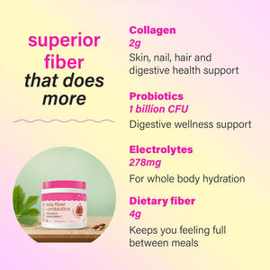 OEM ODM integratore di Fiber alimentari naturali bevanda in polvere con probiotici, collagene ed elettroliti supporta budella sana - Product Image 4