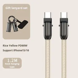 Promotion chaude anti-perte fil tressé Nylon PD 60W attache de données de charge rapide - Product Image 6