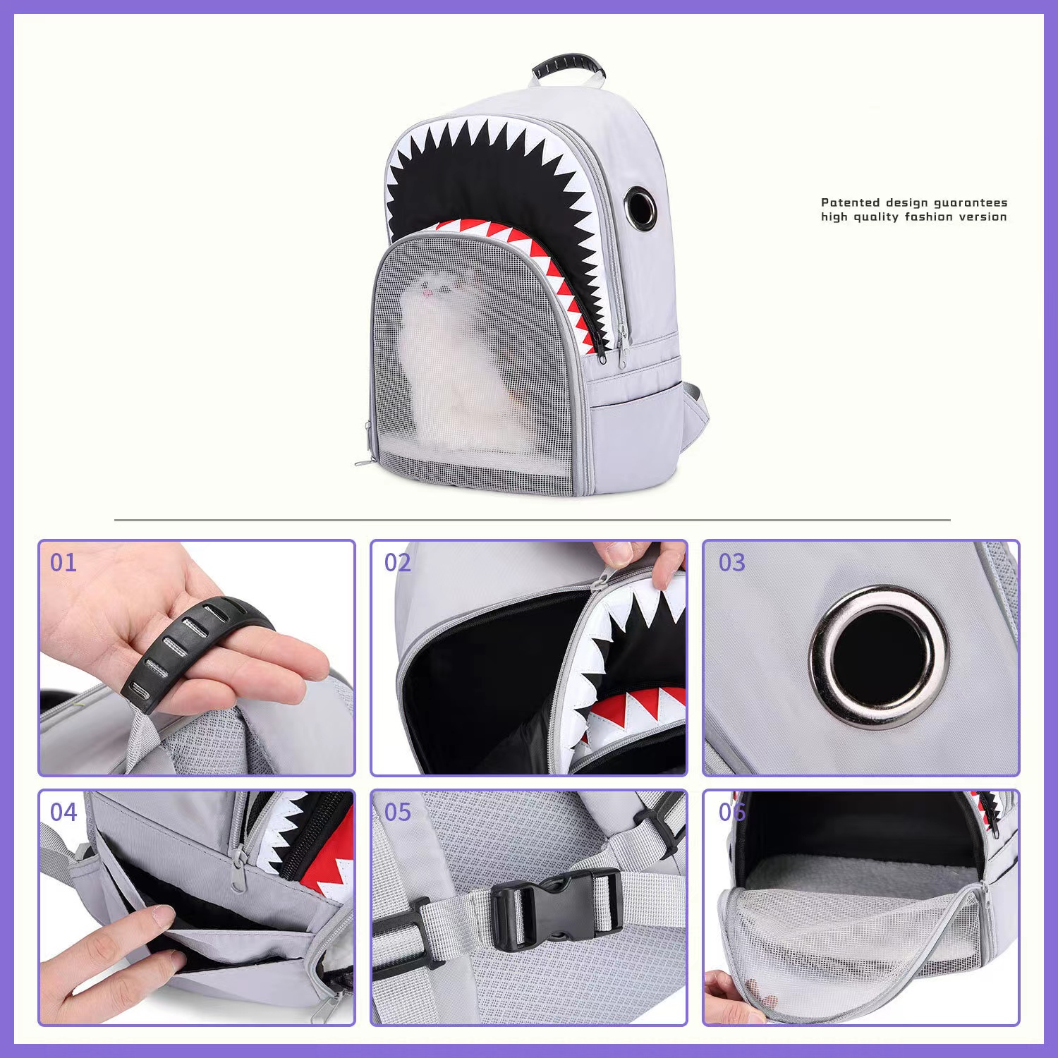 Breathable Fashion Portable Pet Travel Carrier Cat Backpack All Seasons