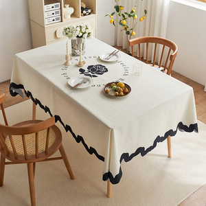 Tovaglie da Pranzo Decorative in Velluto Pelle di Pesca dal Design Personalizzato in Stile Crema Francese - Product Image 4