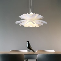 Lustre en Fer Simple Style Nordique Moderne pour Chambre Parentale, Design Pétale Cône de Pin, Décoration Intérieure, Installation Plafond