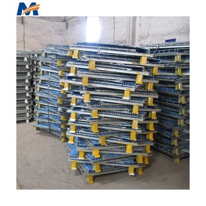 Mracking Nhiệm Vụ Nặng Nề Stillage Giao Thông Vận Tải Có Thể Gập Lại Kho Xếp Chồng Dây Lưu Trữ Hàn Cứng Nhắc Thép Kim Loại Lồng <span class=keywords><strong>Pallet</strong></span> - Product Image 6
