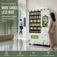 Distributeur automatique de salades Yunyin avec refroidissement par compresseur, Wi-Fi/Pochette électronique, libre-service sans personnel pour salle de sport, bureau, supermarché, commerce de détail