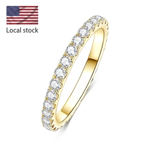 Anello in Moissanite all'ingrosso da 2 mm, 0,03 ct, colore <span class=keywords><strong>D</strong></span>, purezza VVS1, con incastonatura eternity completa, regalo per innamorati, certificato GRA - Product Image 1