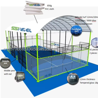 Blaues Panorama Sport paddel Tennis Platform Court Kunstrasen für Padel Court-Tennisplatz Bodenbelag