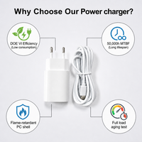 Adaptador de Corriente USB Tipo-C Gofern Mini Series 5V 2A, Cable de 1.2m, Cargador de Pared Multi-Enchufe para Luces de Árbol de Navidad