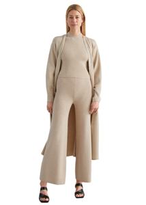 <span class=keywords><strong>Cardigan</strong></span> da Donna Personalizzato Nuovo Stile Maniche Lunghe Casual Tinta Unita Cappotto Lungo con <span class=keywords><strong>Cintura</strong></span> in Maglia - Product Image 4