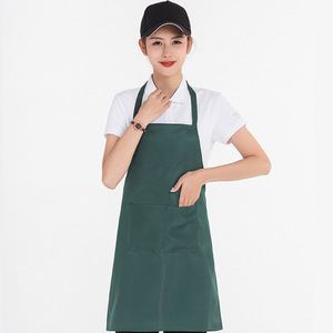 Delantal de Cuello Halter de Color Liso, Poliéster, Talla Única, Impermeable, Resistente al Aceite, para Restaurante, Bar, Ropa de Trabajo - Product Image 2