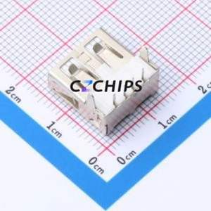 AF 90° ZJDG ZB USB Connector Bent Lead Through Hole Connector Type-A USB 2.0 Female Right Angle Insert - Product Image 2