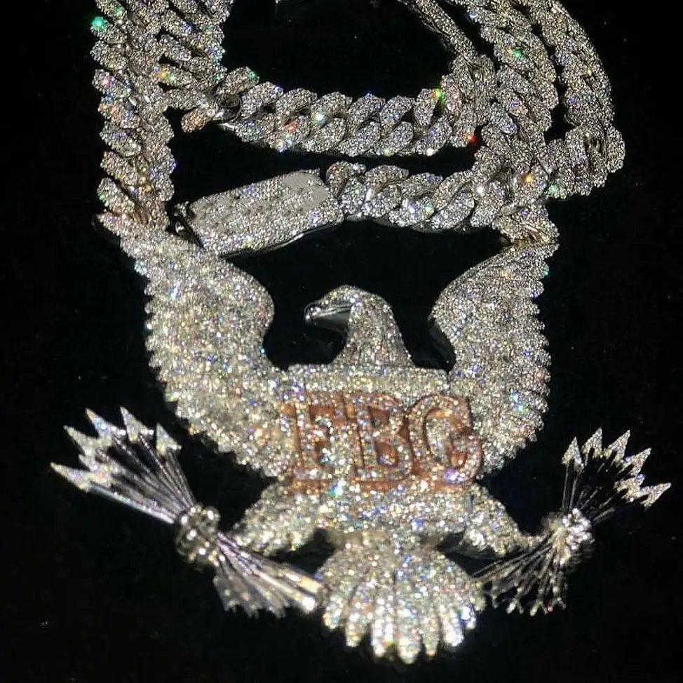 Custom Personality 3D Name Letter Pendant 925 Silver VVS Moissanite Vermeil Diamond Baguette Cut Hip Hop Pendant Fine Jewelry