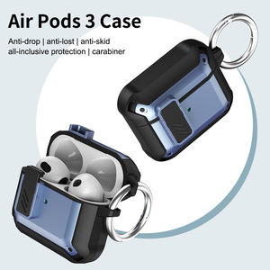 Nouvel arrivage de l'interrupteur de verrouillage Double boucle Design dur PC étui antichoc pour Apple pour <span class=keywords><strong>AirPods</strong></span> 1 2 Pro 3 accessoires casque - Product Image 1