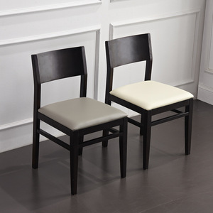 Chaise de salle à manger en bois massif empilable vintage <span class=keywords><strong>scandinave</strong></span> du milieu du siècle avec revêtement en cuir, mobilier durable pour la maison - Product Image 4