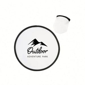 Custom Logo Nylon Round Foldable Hand Fan Foldable Flyer Folding Handheld Fan Fold-Up Flying Disc with Case - Product Image 1