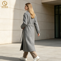mode boutique vêtements personnalisé dames bureau Trench laine élégant manteau longs vêtements d'hiver pour les femmes