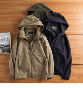 Liu Ming svendita 2025 autunno giacca a vento <span class=keywords><strong>abbigliamento</strong></span> impermeabile campeggio Outdoor giacca giacca con cappuccio per gli uomini - Product Image 3