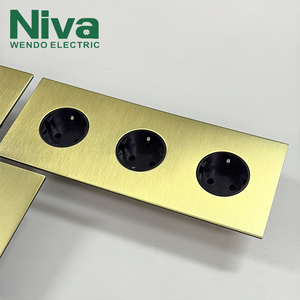 Prese Schuko Niva a 3 Uscite Standard EU, Pannello Moderno in Acciaio Inox, Scatola Rotonda Europea Francese, Soluzione Elettrica per la Casa - Product Image 5