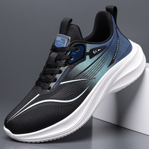 Fashionrun – chaussures de course en maille pour hommes, respirantes, sportives, à bout rond, à lacets, semelle épaisse, décontractées, pour l'extérieur, été - Product Image 1