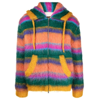 Pull en mohair personnalisé OEM, pantalon pour homme, tricot à manches longues, tricot d'hiver rayé, cardigan à capuche zippé, ensemble de pulls pour homme