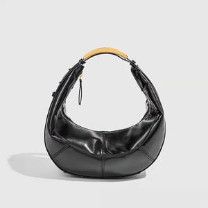 Bolsos Tote Retro para Mujer 2026, Bolsos de Hombro de Cuero Genuino de Alta Calidad, Diseño de Media Luna con Detalles Metálicos - Product Image 1