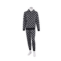 Sweat-shirts et pulls à capuche surdimensionnés pour hommes, tissu en coton personnalisé, sweats à capuche de Noël, ensembles de survêtements à carreaux