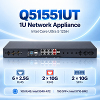 Qotom Q31500UT 1U Edge AI 机架式服务器 Intel Core Ultra 10G 网络设备 迷你电脑 6x 2.5G LAN 2x 10G RJ45 2x SFP+ X710