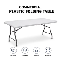 USA DDP Verkaufsaktion 5FT Klapptisch Outdoor Eisenrahmen Faltbarer Bankettisch für Restaurant Catering Gewerbe Kunststoff